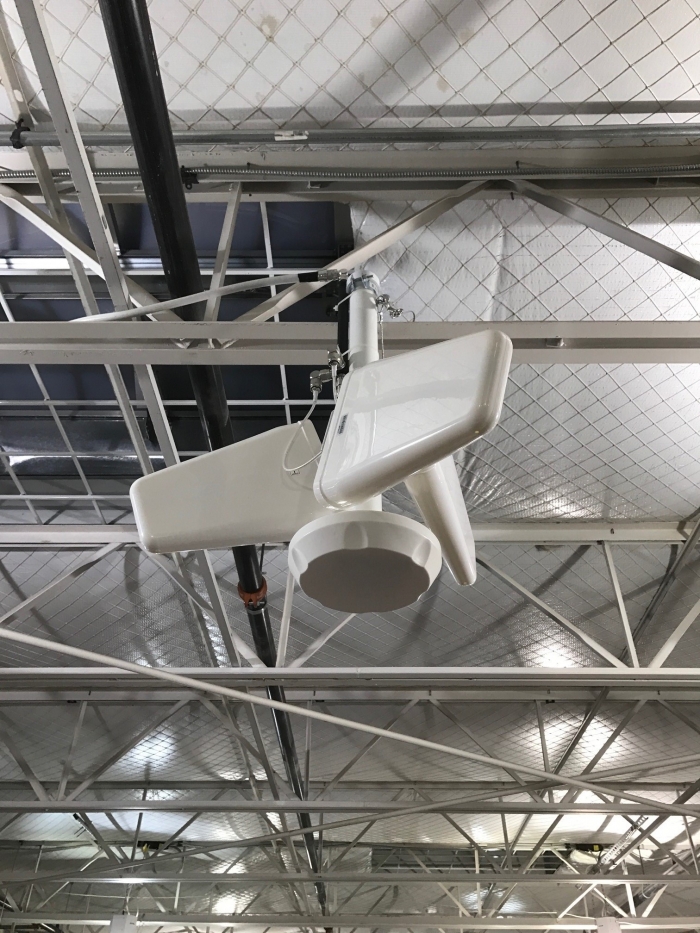 JDTECK's proprietary antenna tree installed at a national warehouse shopping site.  Propagates signal perfectly to the ground from 40ft up.  