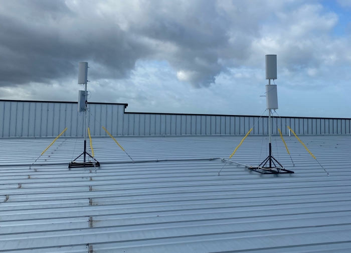 JDTECK custom engineers a cable support system for use on metal roofs to secure its customer's donor antennas in hurricane force winds environment.