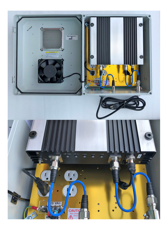 Quad Band pre-amp custom fabricated into IP24 enclosure for use with Digital Repeater to provide cellular coverage at remote drilling rig location where donor signal is extremely weak. Just some of the custom builds we do at JDTECK. 