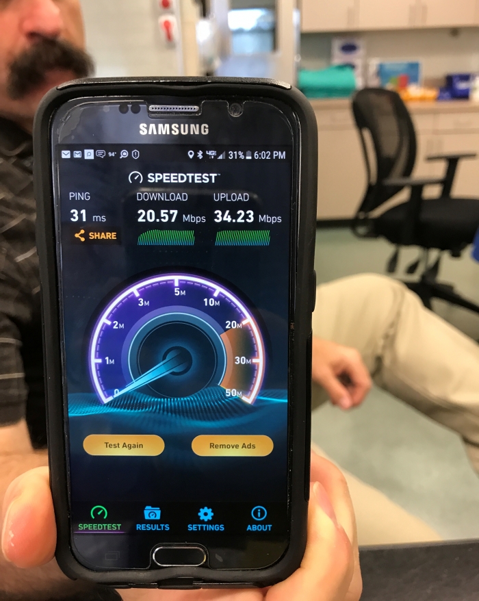 The IT Manager of one medical facility in Texas was pretty pleased with the speed tests results of his mobile device after JDTECK completed a digital upgrade for them. 